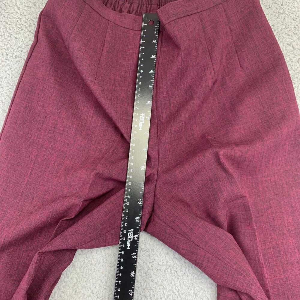 Sag Harbor Dress Pants Womens 10 Burgundy High-Rise Elastic Waist Straight - Picture 9 of 10